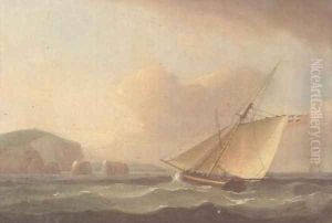 A cutter off the Needles by Thomas Whitcombe