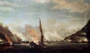 Repulse of Floating Batteries at Gibraltar, 1792 by Thomas Whitcombe