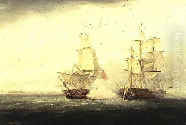 The Crescent and the Reunion off Cherbourg in October 1793 - view 1