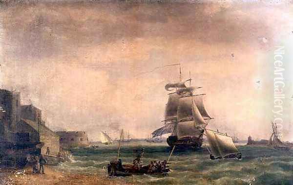 Men-O'-War and Small Craft at Portsmouth Harbour - view 1