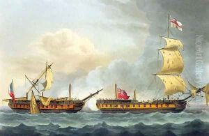 Capture of La Fique January 5th 1795 by Thomas Whitcombe