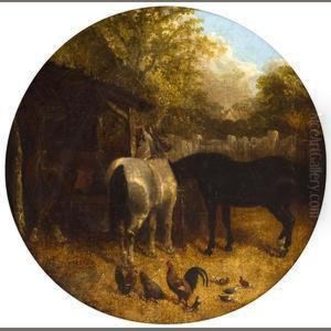 Horses And Ducks, Horses And Chickens: Two by John Frederick Herring Snr