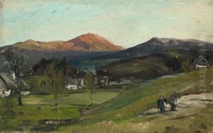 Blick Uber Krummhubel Auf Die Schneekoppe by Albert Hertel