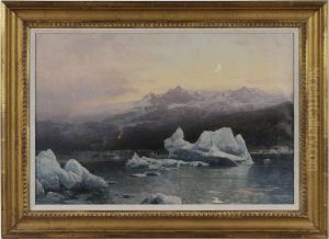 Icebergs At Dusk