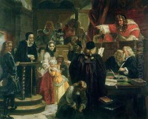 Judge Jeffries (1648-89) Hurling Abuse at Richard Baxter (1615-91) at his Trial