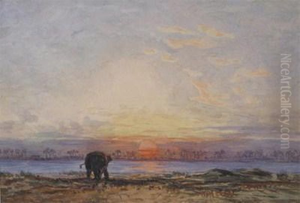 Sunset On The Chow Praya River, Siam - view 1