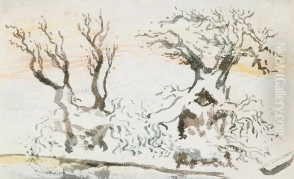 Vinterekar Vid Vattendrag - view 1