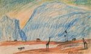Exotiska Djur I Bergslandskap by Carl Fredrik Hill