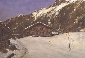 Chalet in the Snow by Ernest Albert Waterlow