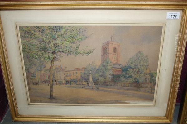 Street Scene With Church - view 1