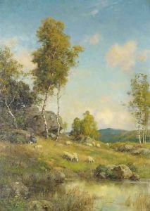 An upland pool by Ernest Albert Waterlow