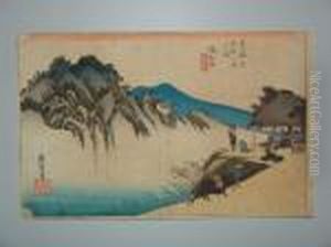 La Maison De The A Sakanoshita by Utagawa or Ando Hiroshige