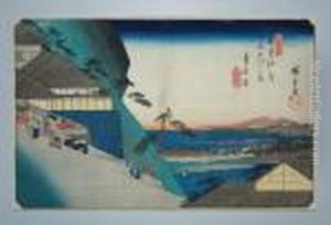 Toriimoto by Utagawa or Ando Hiroshige