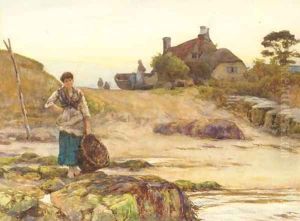 Waiting for the return home by Ernest Albert Waterlow