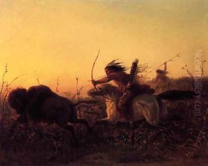 Indian Buffalo Hunt by Carl (Charles Ferdinand) Wimar