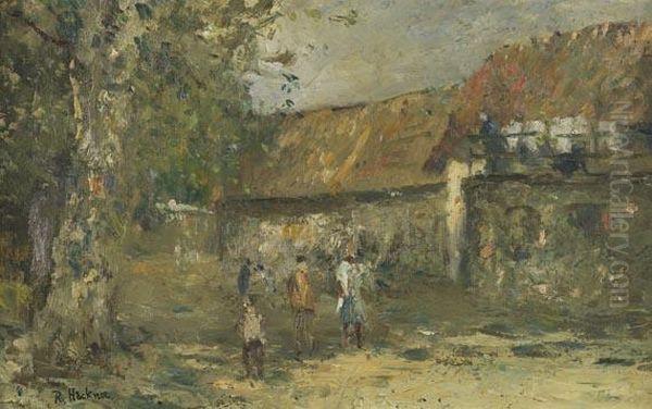 Bauerngehoft Mit Drei Figuren - view 1