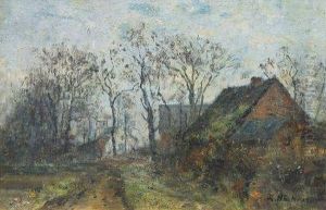 Dorf Mit Feldweg by Rudolf Hockner
