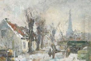 Dorfstrase Im Winter by Rudolf Hockner