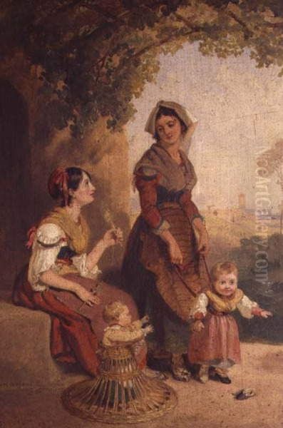Two Roman ladies and their children - view 1