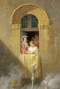 A Passiontide procession by Penry Williams