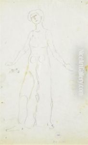 Study For The Second Figure From The Right In "blick In Die Unendlichkeit"