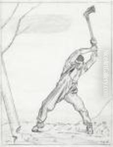 Study For "holzfaller" (woodcutter) by Ferdinand Hodler