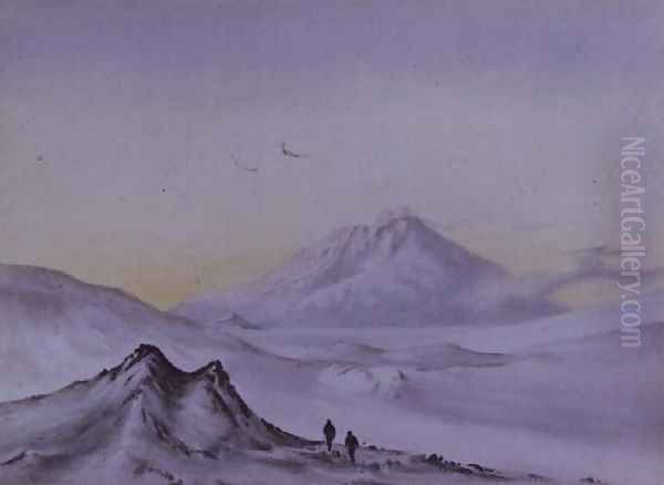 Mount Erebus from Hut Point, March 1911 - view 1
