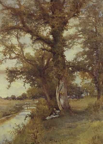 Children by the Tillingbourne at Abinger Hammer - view 1