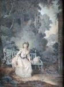Jeune Femme Sur Le Banc by Claude Jean Baptiste Hoin