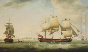 The Merchantman 
Trelawney 
 In Two Positions In The Channel Off Dover
