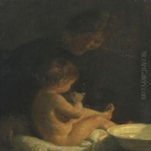 Mother Bathing Her Child