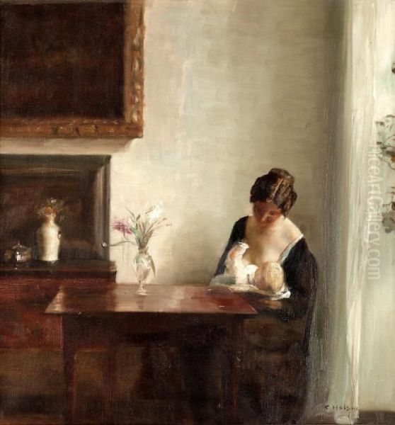 Interior With Woman And Child - view 1