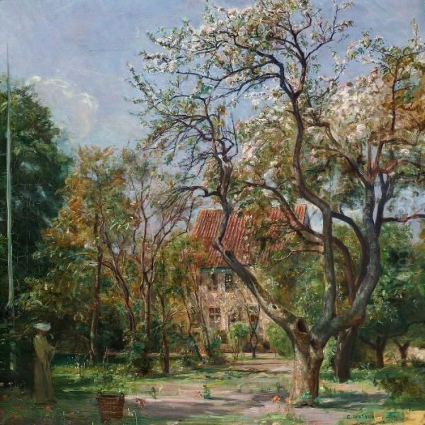 House In A Garden Withfruit Trees In Bloom - view 1