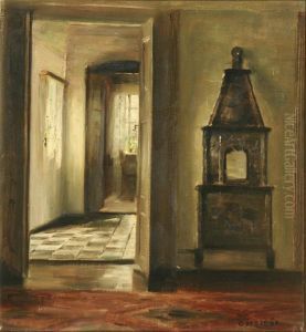 Interior With Stove by Carl Vilhelm Holsoe