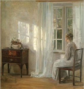 Kvinde Ved Vindue (lady By A Window) by Carl Vilhelm Holsoe