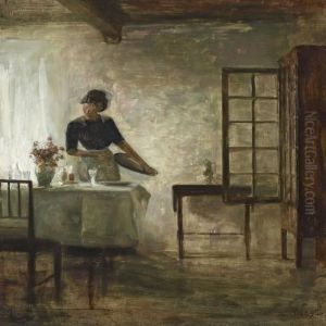 The Table Is Being Set by Carl Vilhelm Holsoe