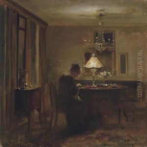 Kvinde I Et Interior (lady In An Interior) by Carl Vilhelm Holsoe