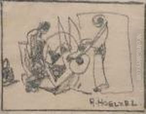 Composition With Figures by Adolf Hoelzel