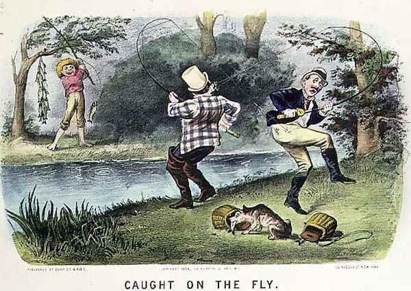 Caught on the Fly, pub. by Currier and Ives, New York, 1879 - view 1