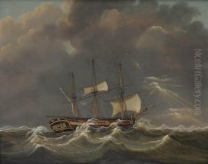The Three-master Aurora Sailing In A Thunderstorm