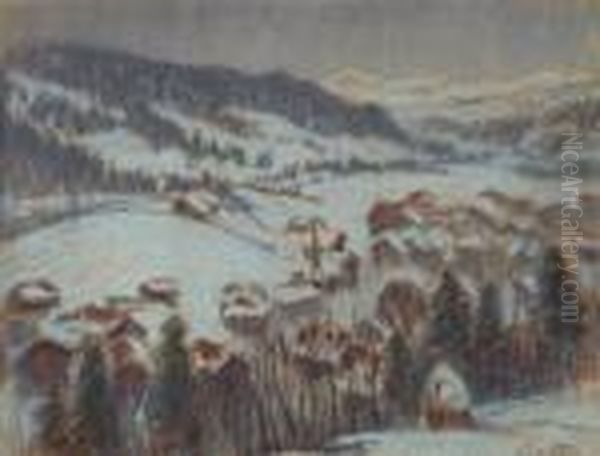 Winter Landscape, Possibly Gstaadt - view 1
