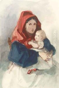 Study of a mother and child by Louisa Anne, Marchioness of Waterford