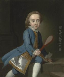 Portrait Of A Child,
Three-quarter-length, With A Badminton Racquet And Shuttlecock, A Column
Beyond Portrait Of A Child,
Three-quarter-length, With A Badminton Racquet And Shuttlecock, A Column
Beyond