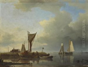 Fishing Boats On A Quiet Estuary by Abraham Hulk Jun.