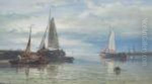 An Evening Calm On The Scheldt by Abraham Hulk Jun.