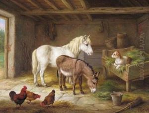 Farm Animals In A Stable