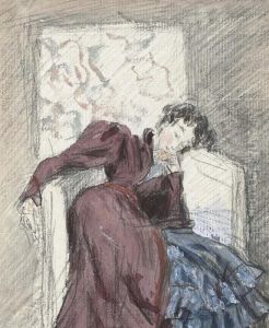A Lady Asleep In A Chair by William Henry Hunt