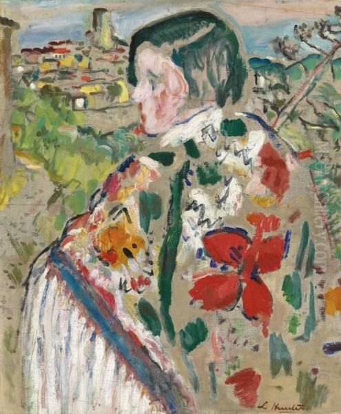 Girl In A Shawl; St Paul De Vence Beyond - view 1