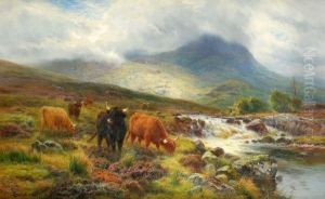 Cattle In A Highland Landscape by Louis Bosworth Hurt