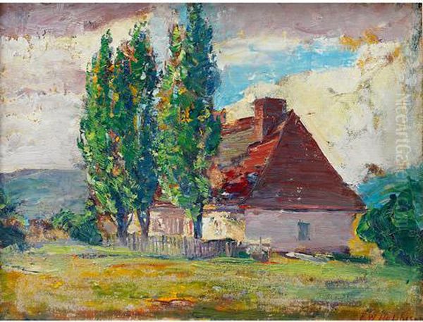 Old House And Poplars - view 1